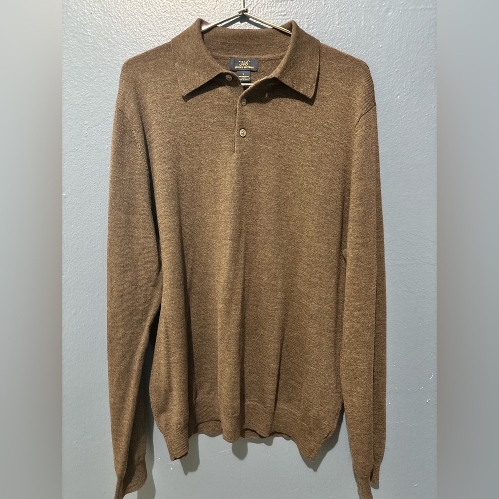 Brooks Brothers Taupe Polo Sweater